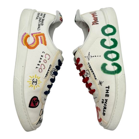 Size 41/8US/9.5W - Chanel Pharrell Williams Low-Top Sneaker - Picture 3 of 11